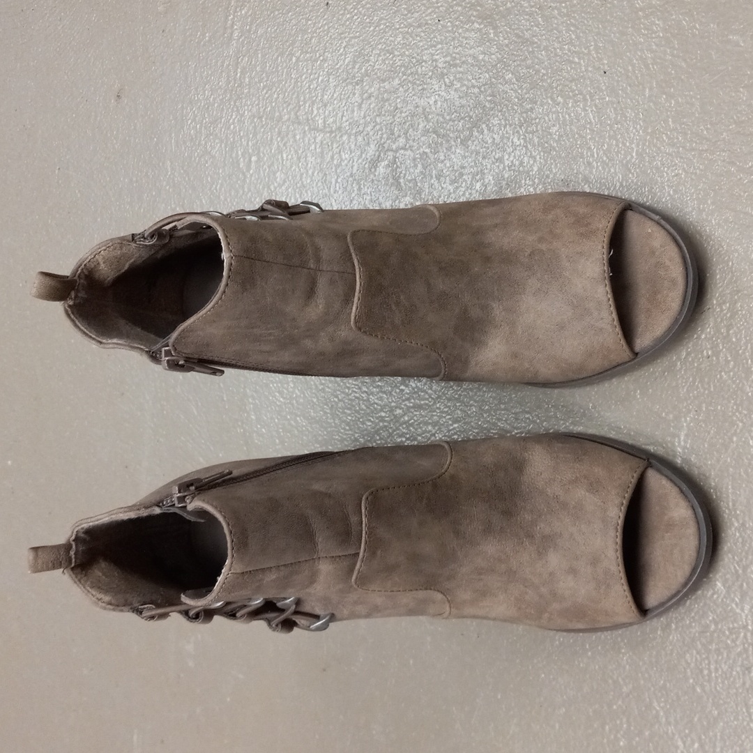 G By Guess Taupe Colored, Heeled, Open Toed Booties